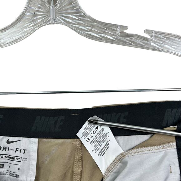 Nike Mens Dri-Fit Golf Shorts Stretch Elastic Waist Slash Pockets Zip Fly Tan 36 - Picture 5 of 7